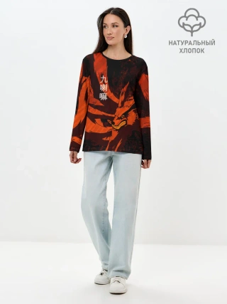 Лонгслив женский. Хлопок / Курама / Девятихвостый