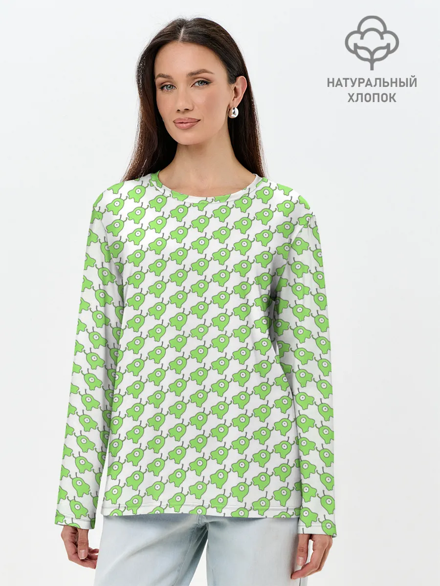 Лонгслив женский. Хлопок / Мозговые слизни