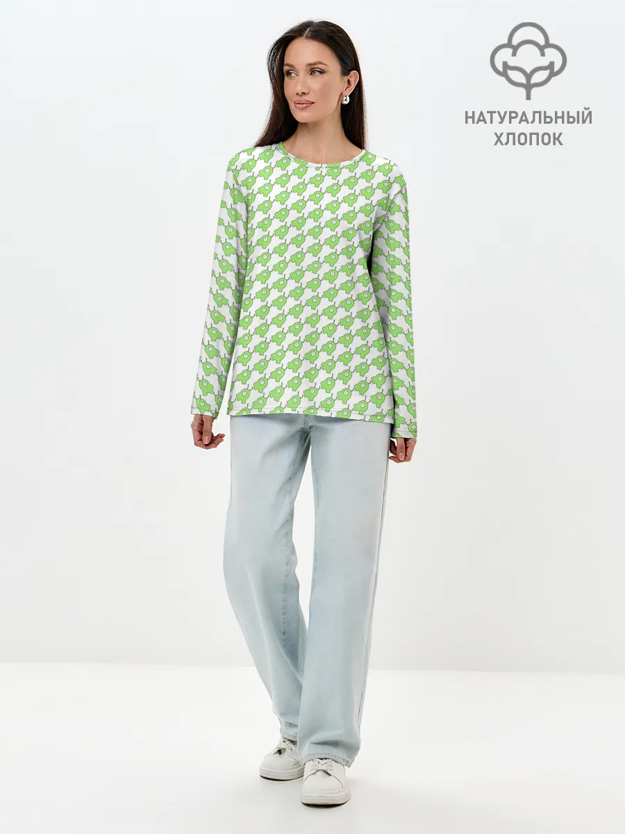 Лонгслив женский. Хлопок / Мозговые слизни