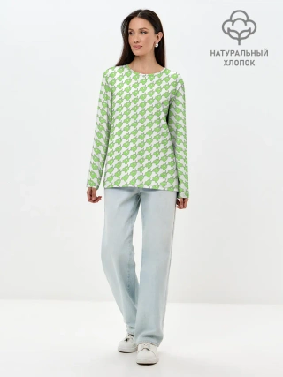 Лонгслив женский. Хлопок / Мозговые слизни