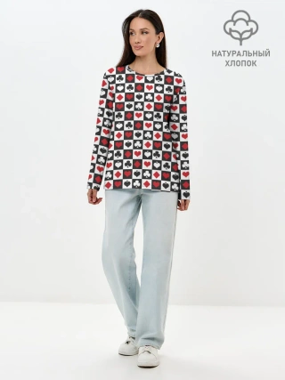 Лонгслив женский. Хлопок / SODA LUV | КАРТОЧНЫЕ МАСТИ