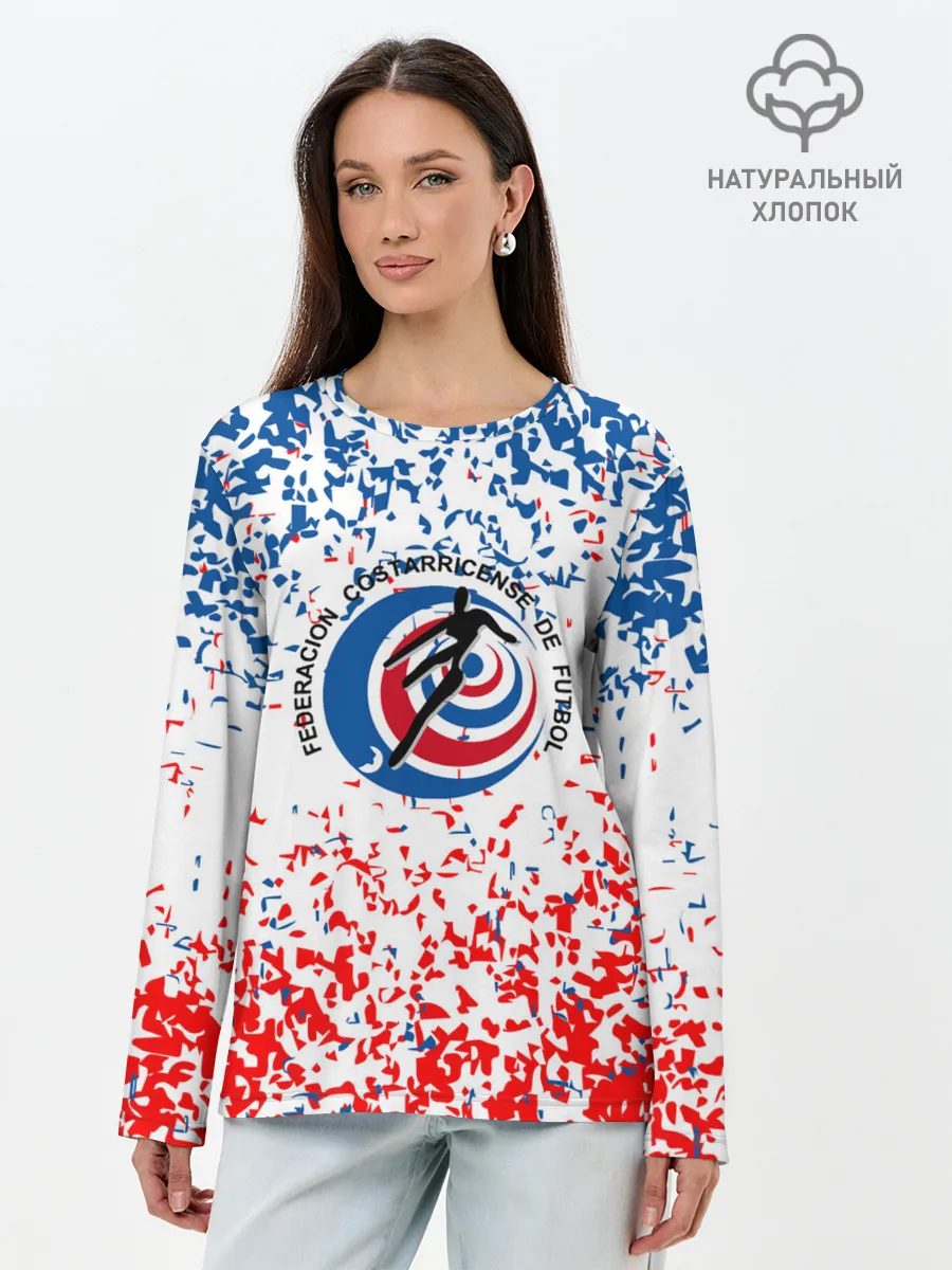 Лонгслив женский. Хлопок / Сборная Коста-Рики
