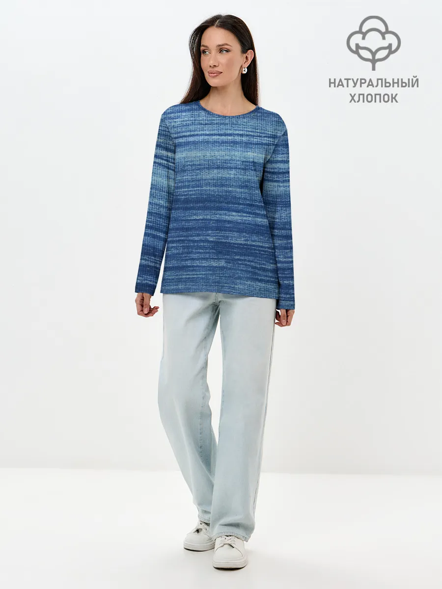 Лонгслив женский. Хлопок / Texture. Denim