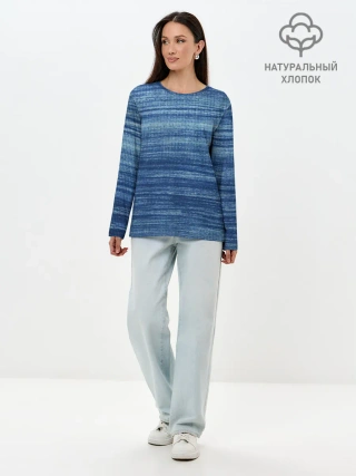 Лонгслив женский. Хлопок / Texture. Denim
