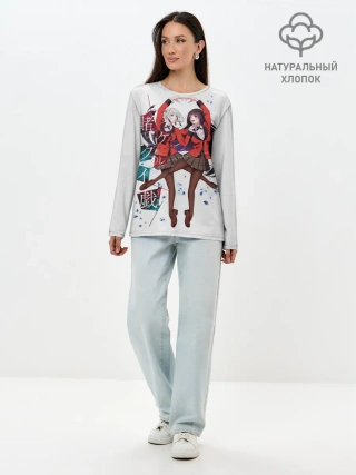 Лонгслив женский. Хлопок / Kakegurui Безумный азарт