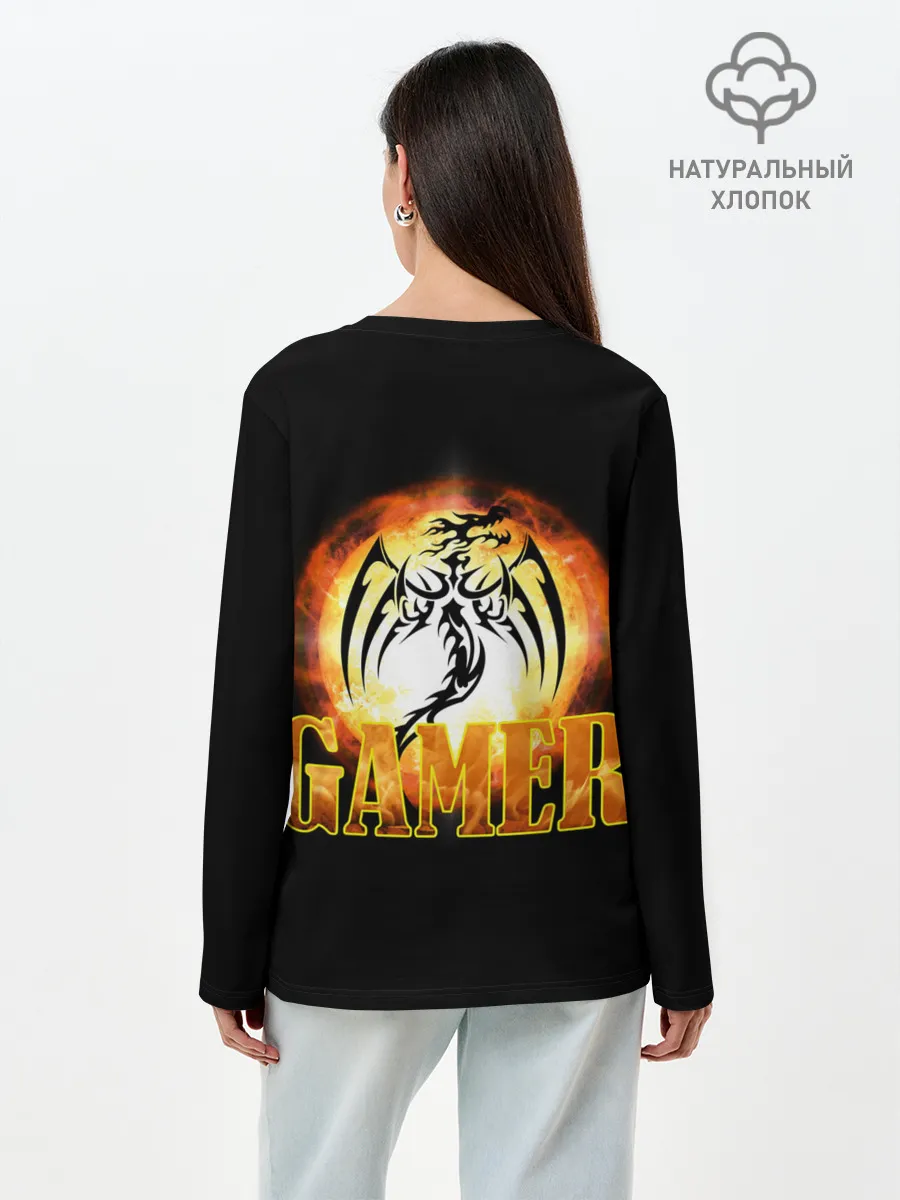 Лонгслив женский. Хлопок / GAMER | Геймер