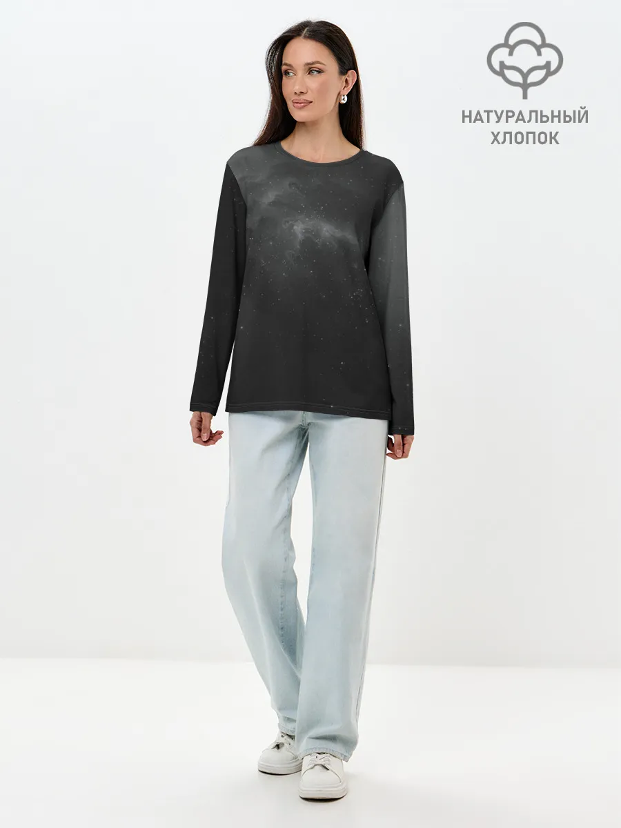 Лонгслив женский. Хлопок / Бескрайний космос