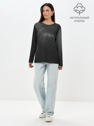 Лонгслив женский. Хлопок / Бескрайний космос