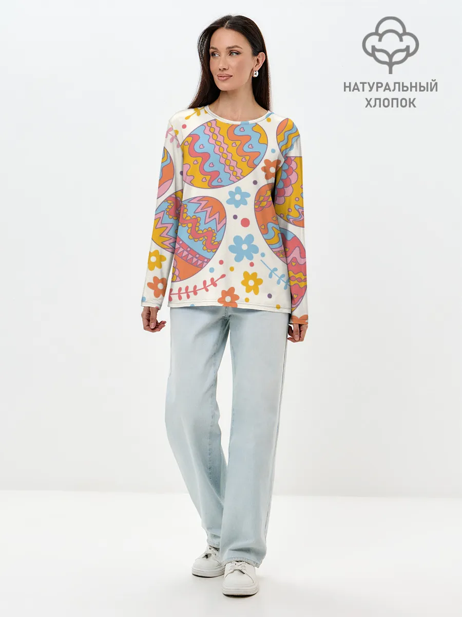 Лонгслив женский. Хлопок / Пасха
