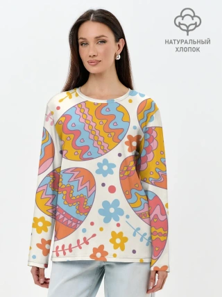 Лонгслив женский. Хлопок / Пасха