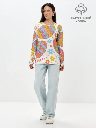 Лонгслив женский. Хлопок / Пасха