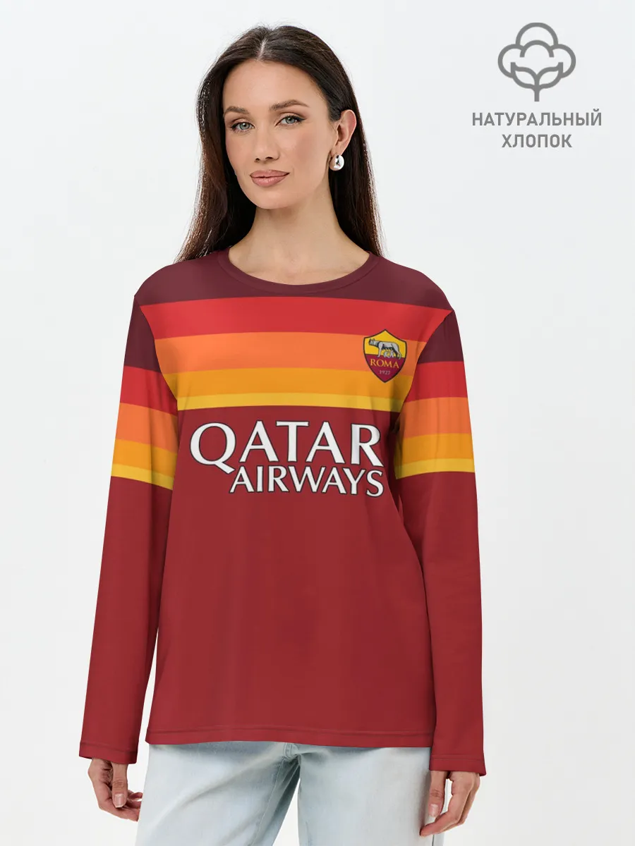 Лонгслив женский. Хлопок / Мхитарян | футболка Рома