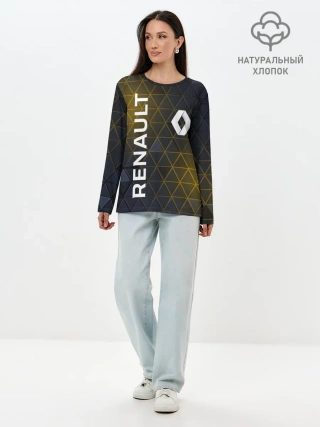 Лонгслив женский. Хлопок / RENAULT РЕНО ЖЕЛТАЯ ГЕОМЕТРИЯ