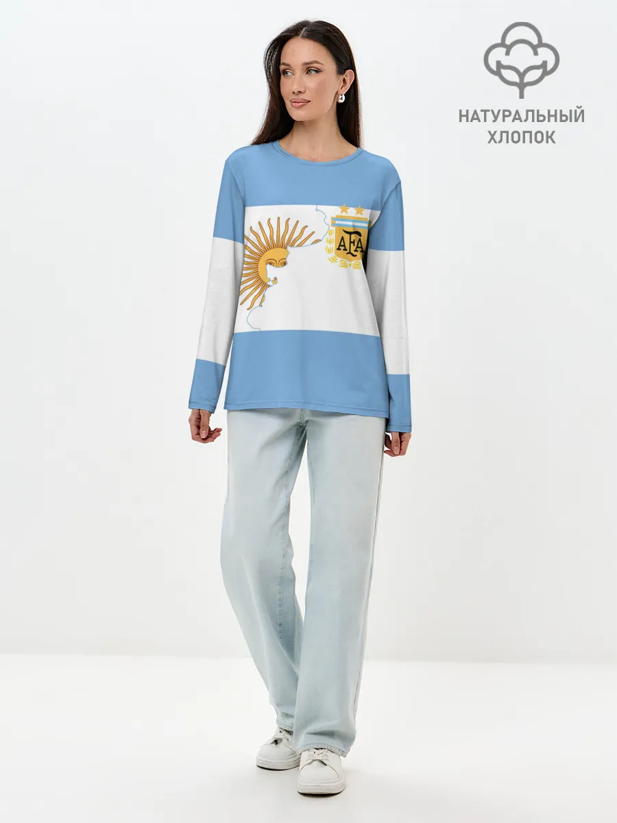 Лонгслив женский. Хлопок / Сборная Аргентины