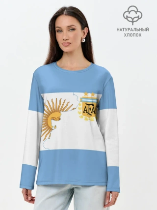 Лонгслив женский. Хлопок / Сборная Аргентины
