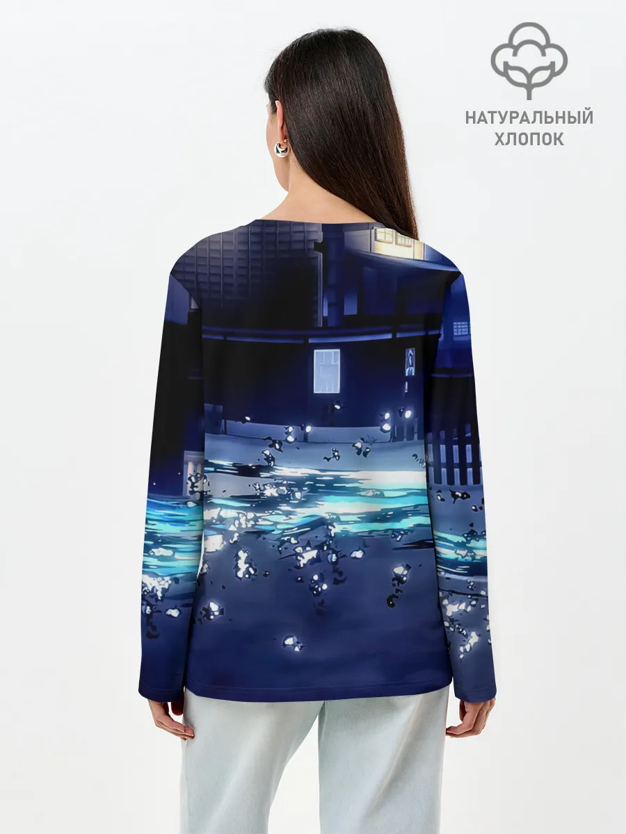 Лонгслив женский. Хлопок / Танджиро | Клинок, рассекающий демонов