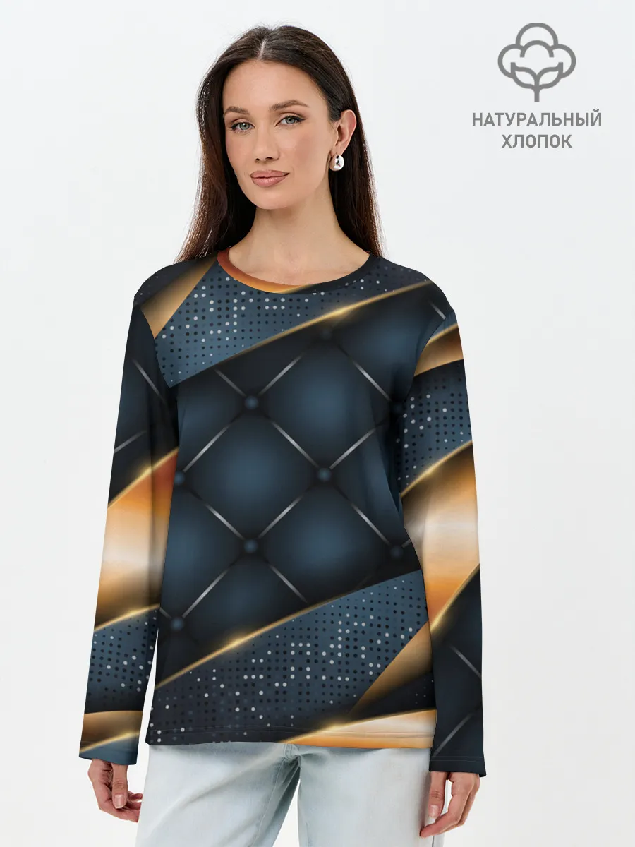 Лонгслив женский. Хлопок / 3D VIP GOLD CORNERS