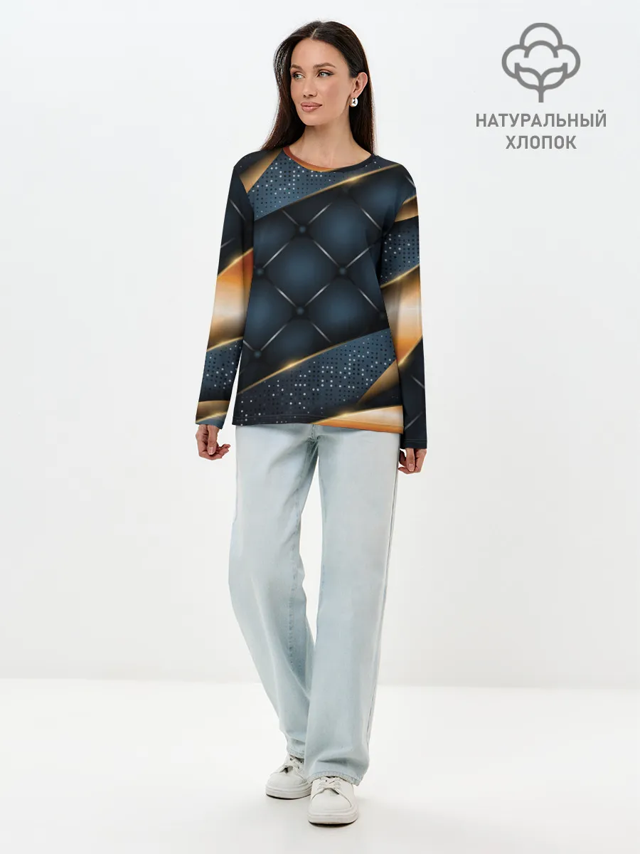 Лонгслив женский. Хлопок / 3D VIP GOLD CORNERS