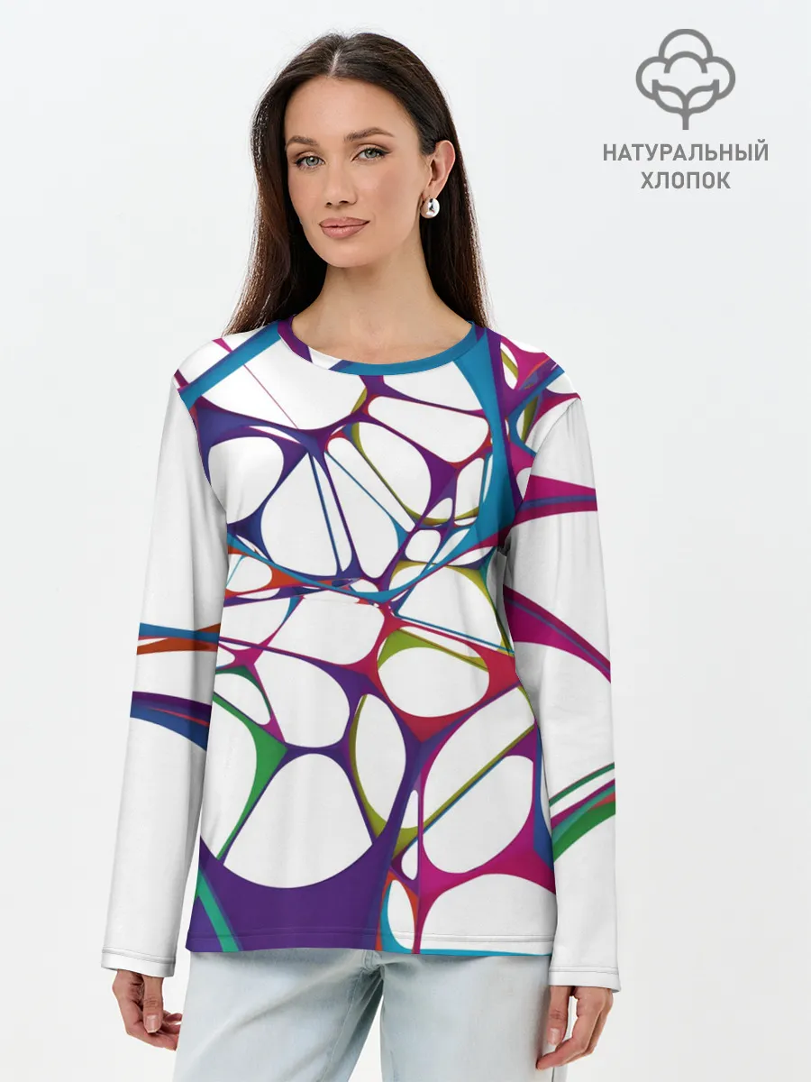 Лонгслив женский. Хлопок / Нейроны
