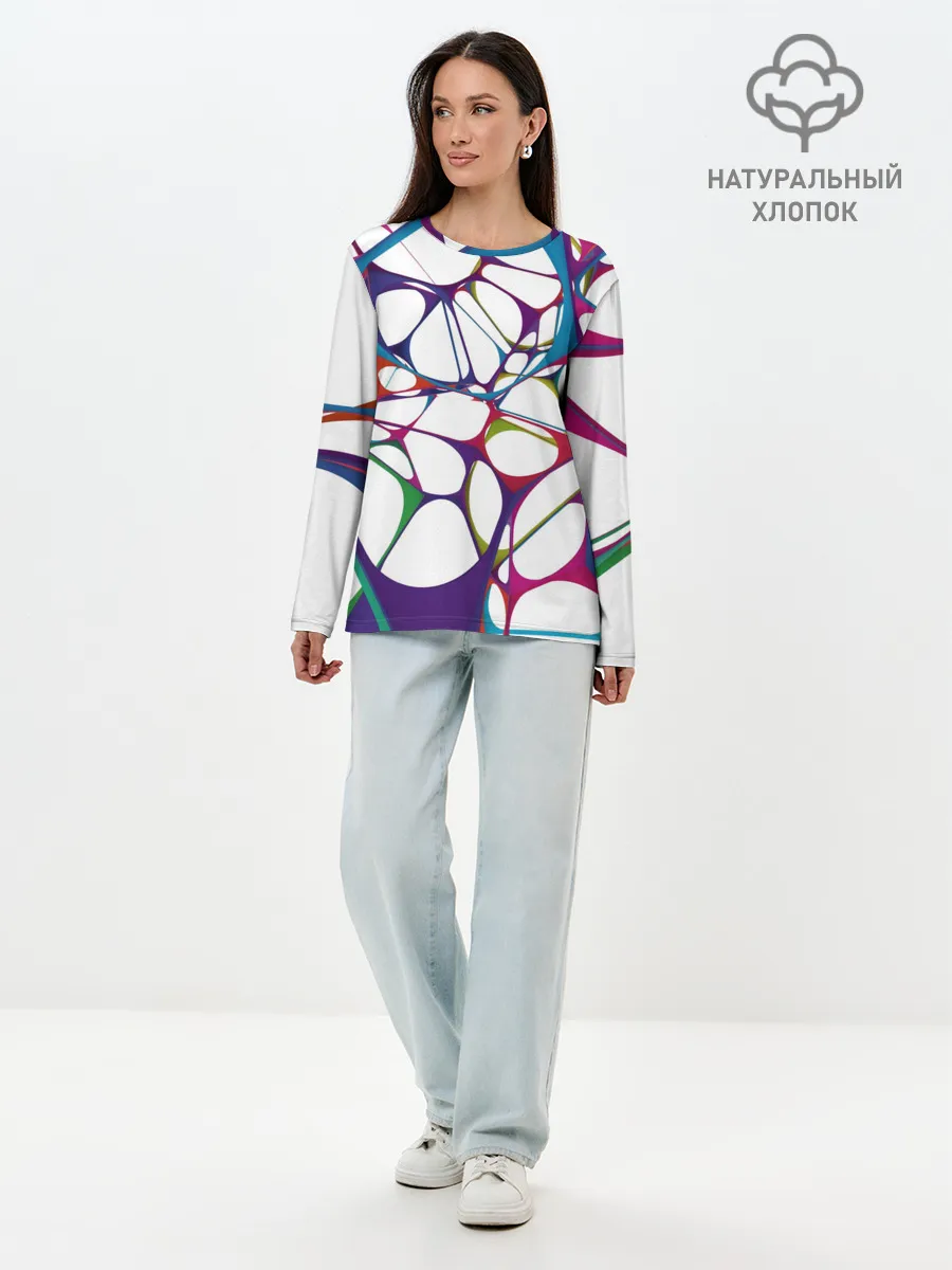 Лонгслив женский. Хлопок / Нейроны