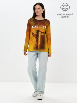 Лонгслив женский. Хлопок / CS GO SWAT | КС ГО
