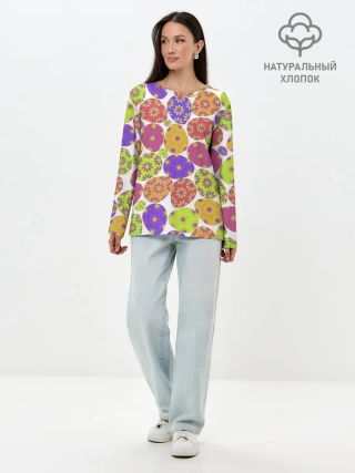 Лонгслив женский. Хлопок / Пасха