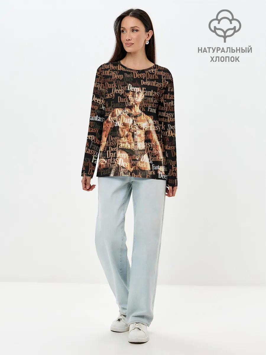 Лонгслив женский. Хлопок / Deep Dark Fantasy