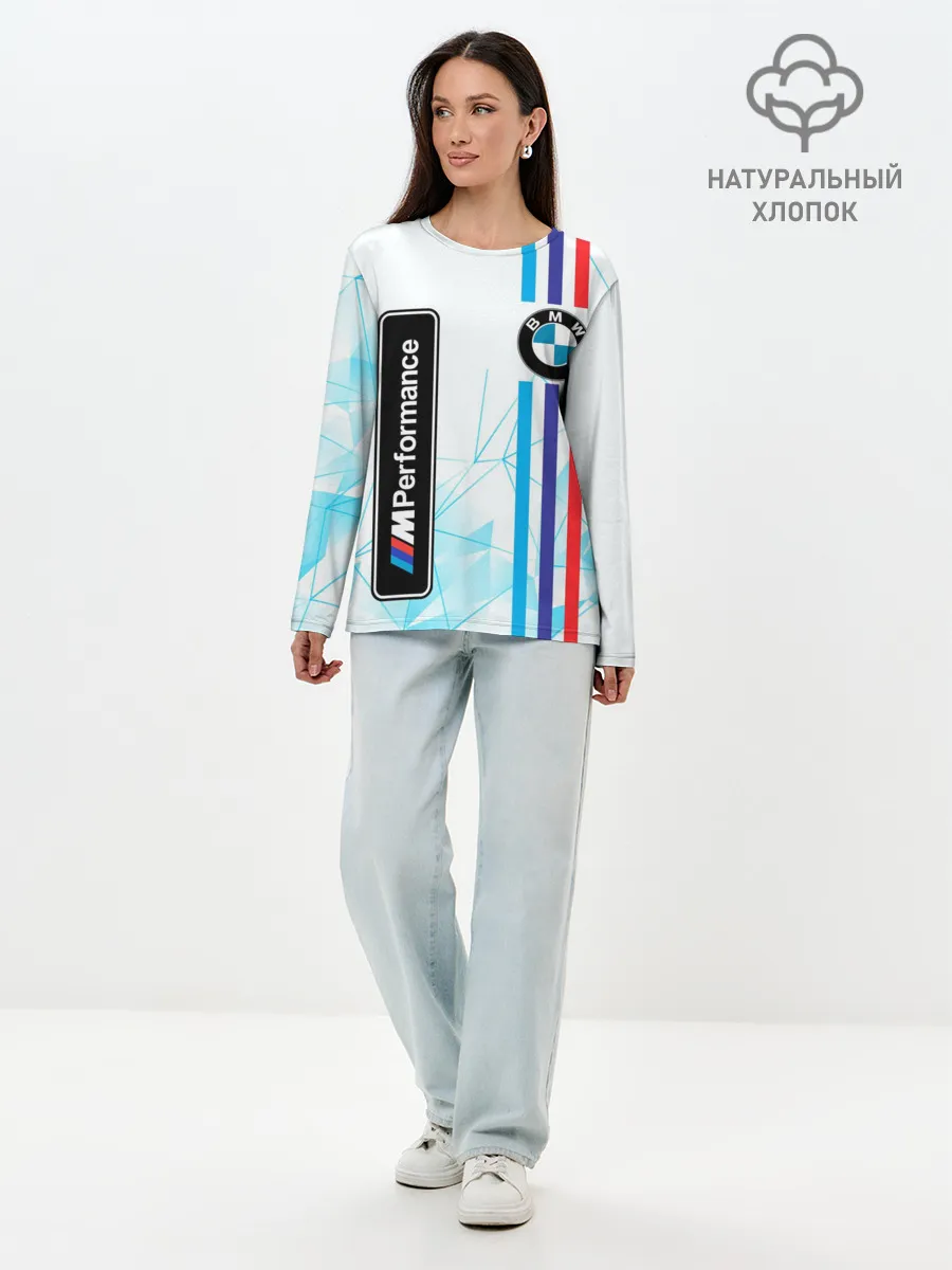 Лонгслив женский. Хлопок / BMW / БМВ / M PERFORMANCE