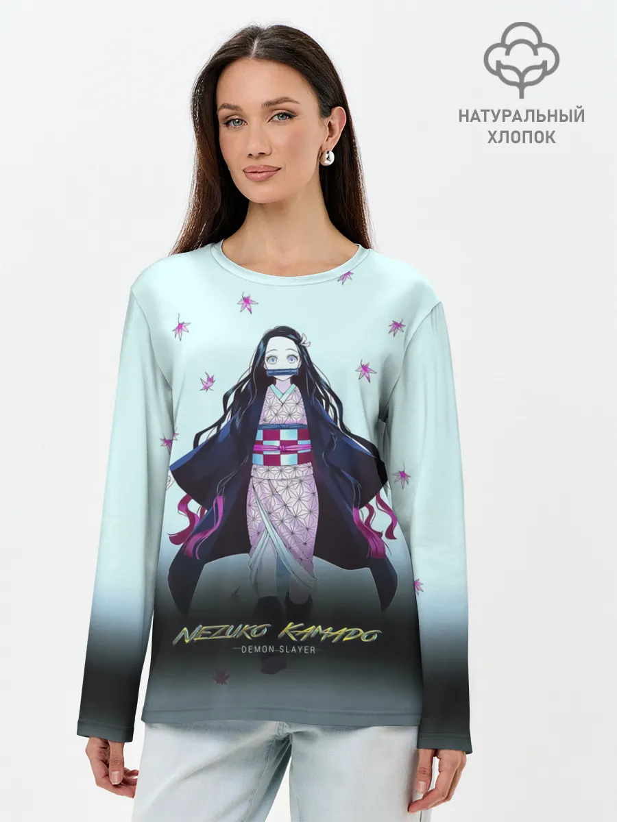Лонгслив женский. Хлопок / Nezuko Kamado Demon Slayer