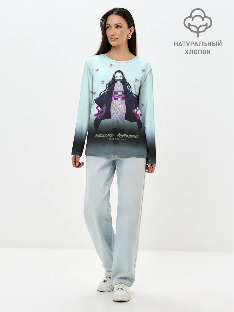 Лонгслив женский. Хлопок / Nezuko Kamado Demon Slayer