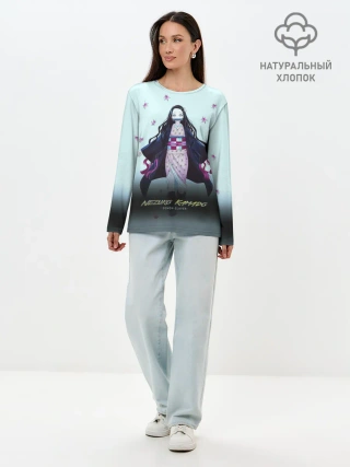 Лонгслив женский. Хлопок / Nezuko Kamado Demon Slayer