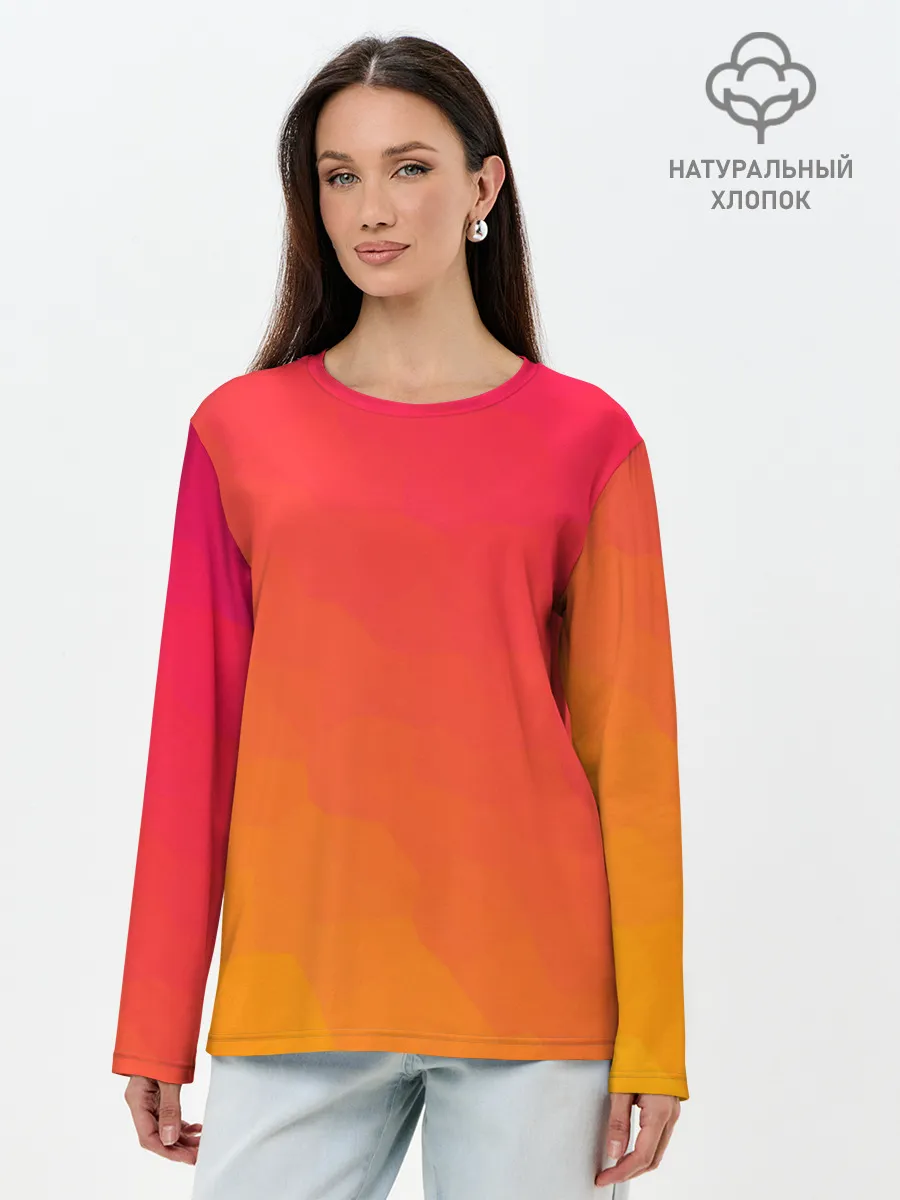 Лонгслив женский. Хлопок / Градиент