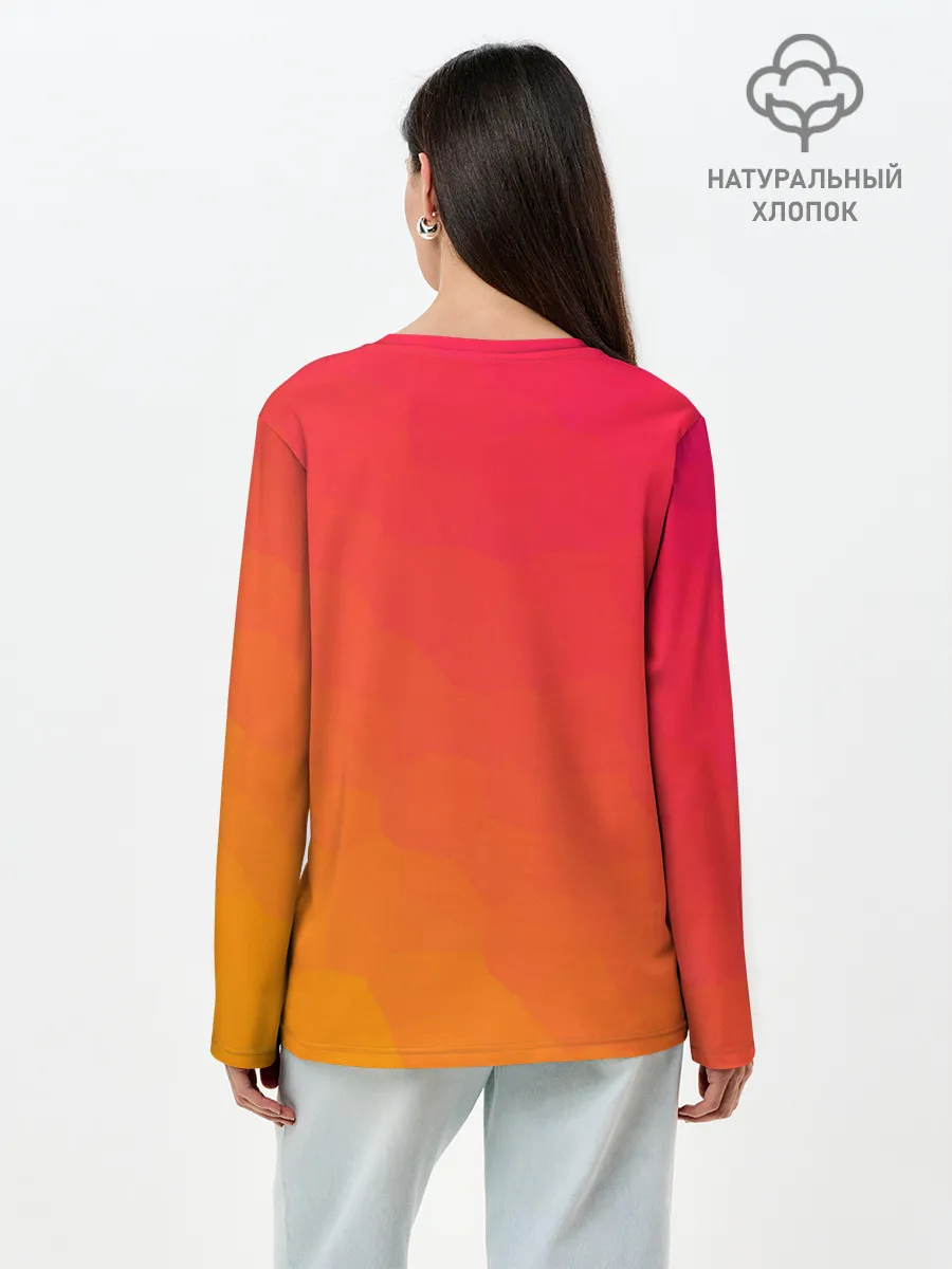 Лонгслив женский. Хлопок / Градиент
