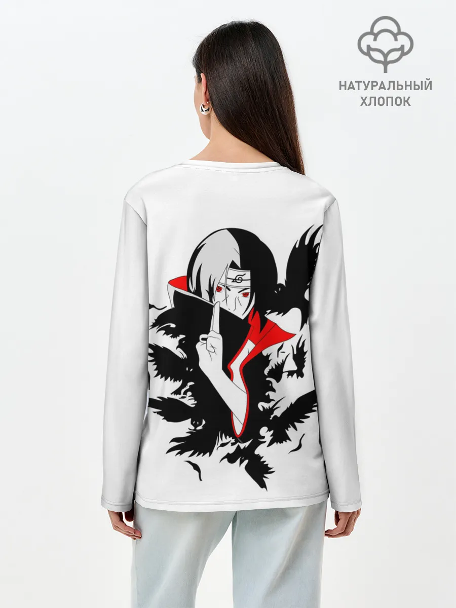 Лонгслив женский. Хлопок / Человек и вороны аниме