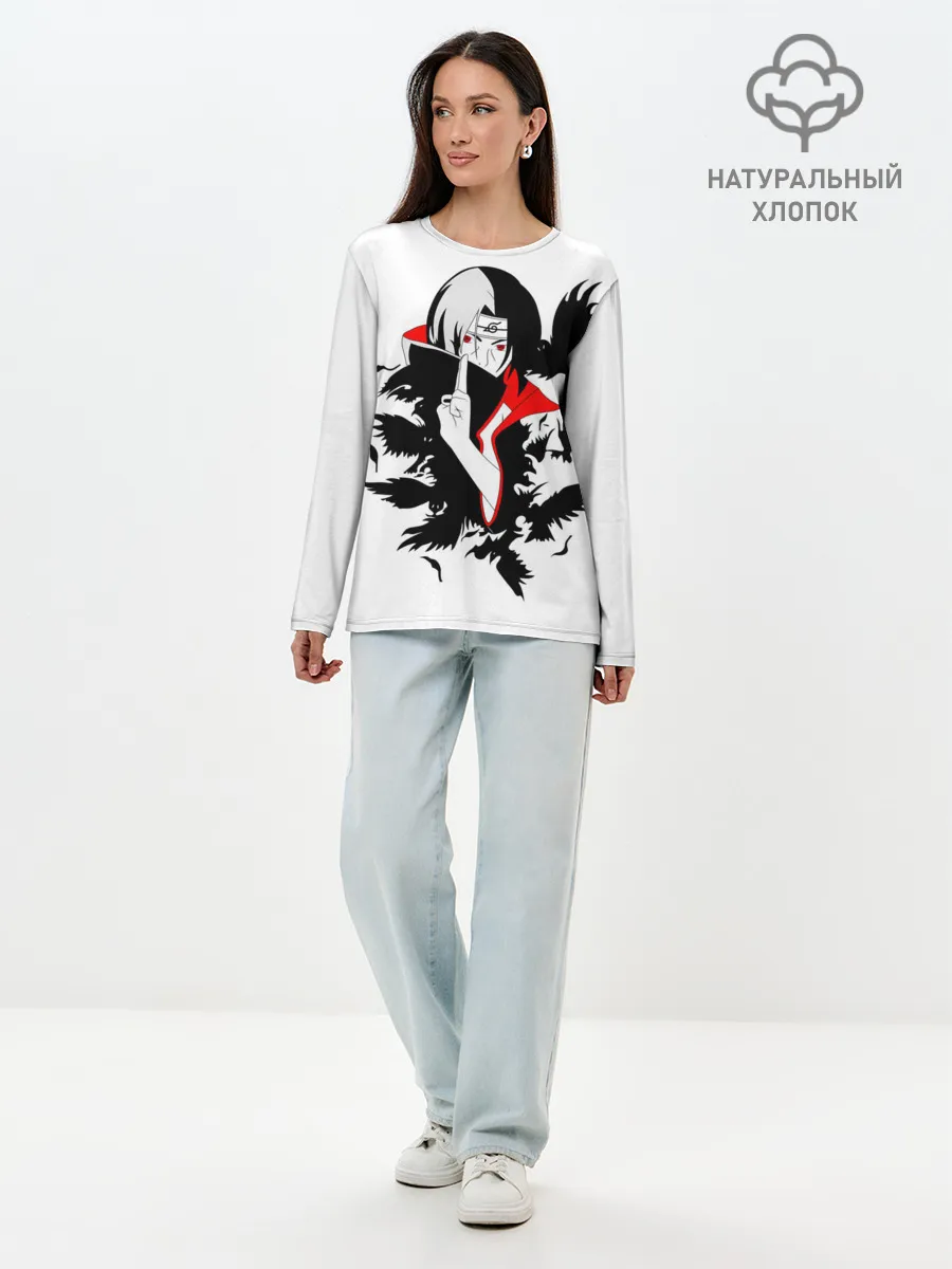 Лонгслив женский. Хлопок / Человек и вороны аниме
