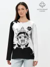 Лонгслив женский. Хлопок / Чёрный клевер кричащий Аста