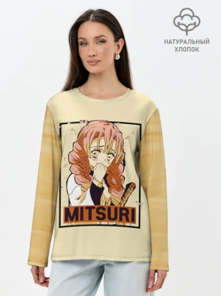 Лонгслив женский. Хлопок / Mitsuri Kanroji | Kimetsu no Yaiba