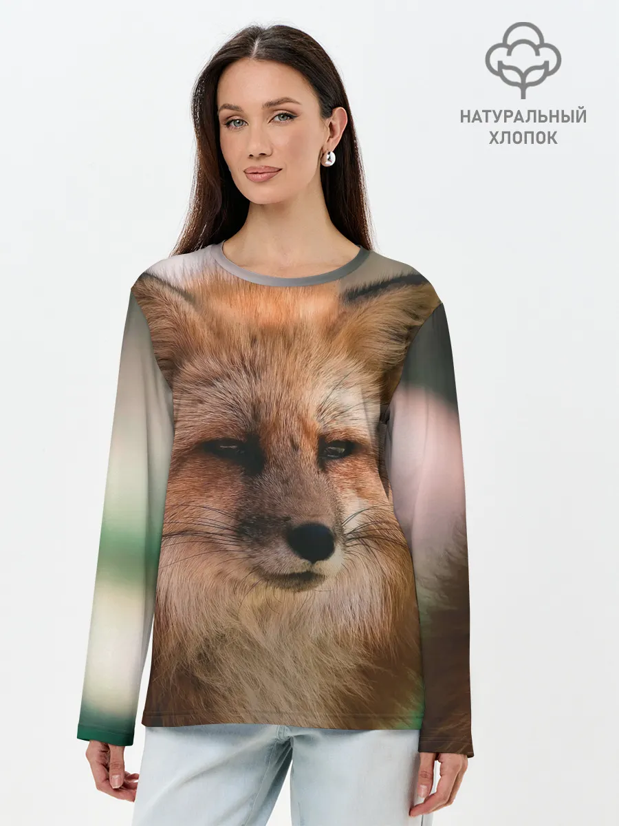 Лонгслив женский. Хлопок / Строгая лисица
