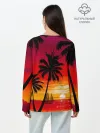 Лонгслив женский. Хлопок / Гавайский закат