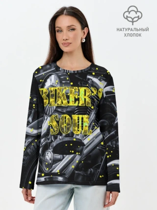 Лонгслив женский. Хлопок / Bikers Soul | Душа байкера
