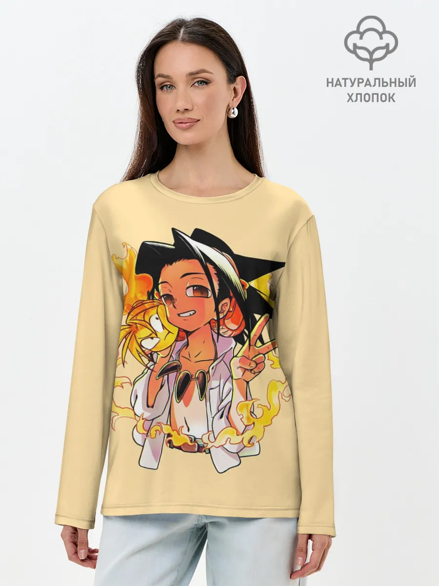 Лонгслив женский. Хлопок / Йо и Амидамару