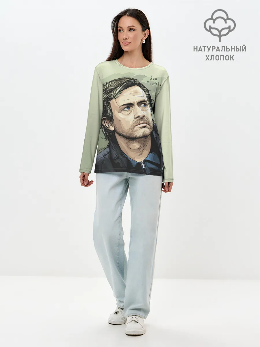 Лонгслив женский. Хлопок / Размышления о футболе Моуринью
