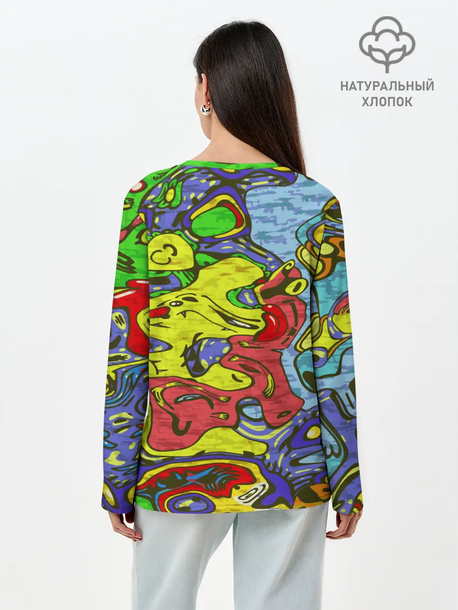 Лонгслив женский. Хлопок / Multicolored