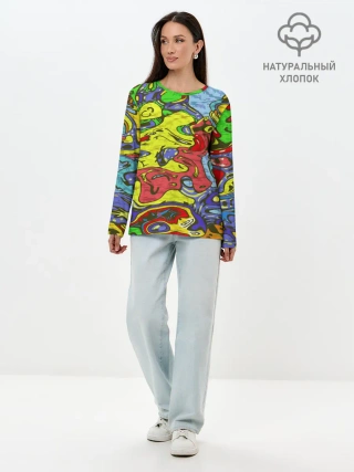 Лонгслив женский. Хлопок / Multicolored