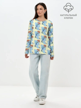 Лонгслив женский. Хлопок / Rainbow Dash