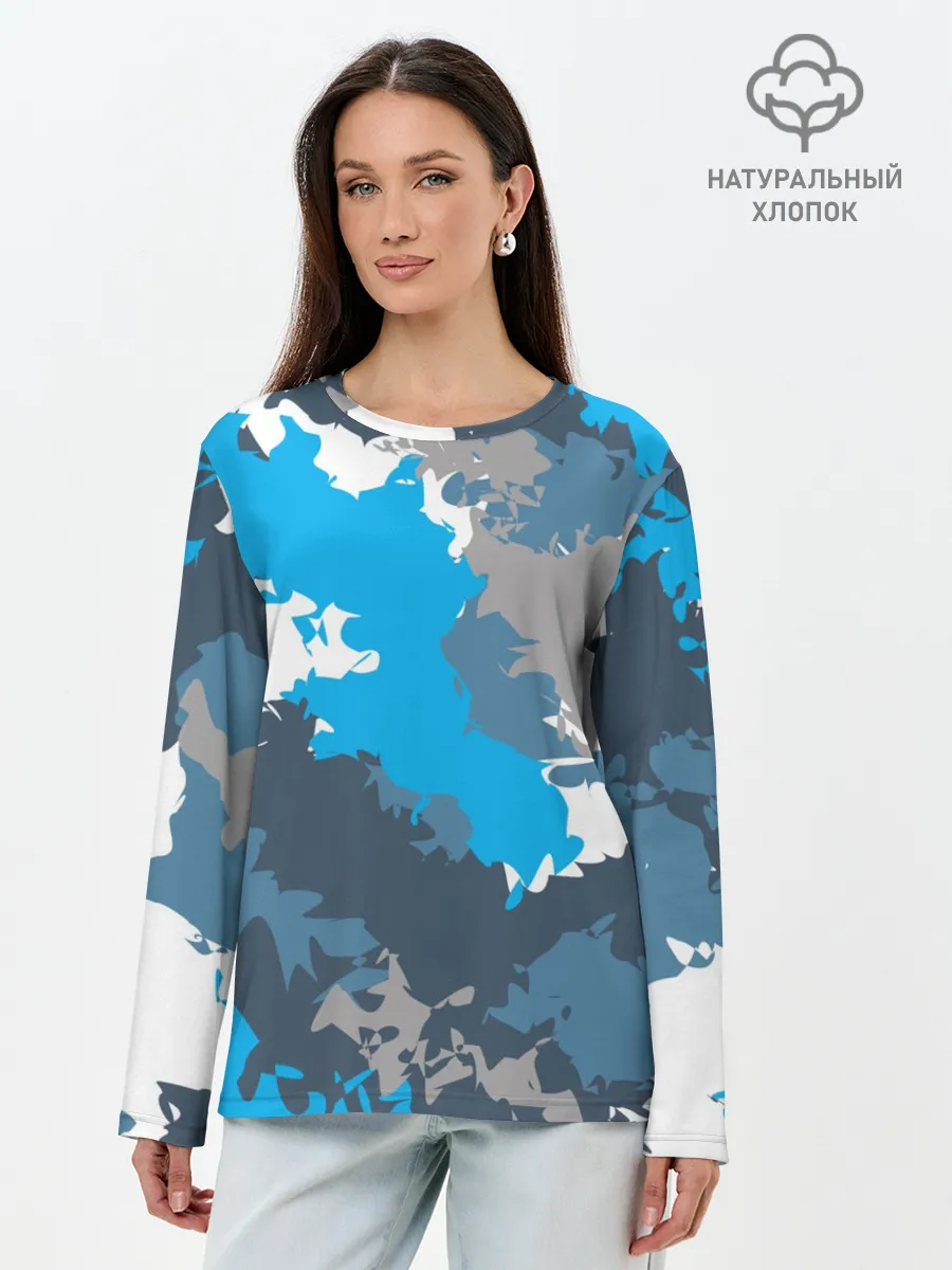 Лонгслив женский. Хлопок / Камуфляж