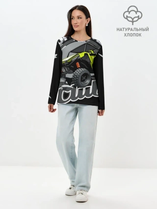 Лонгслив женский. Хлопок / Внедорожный