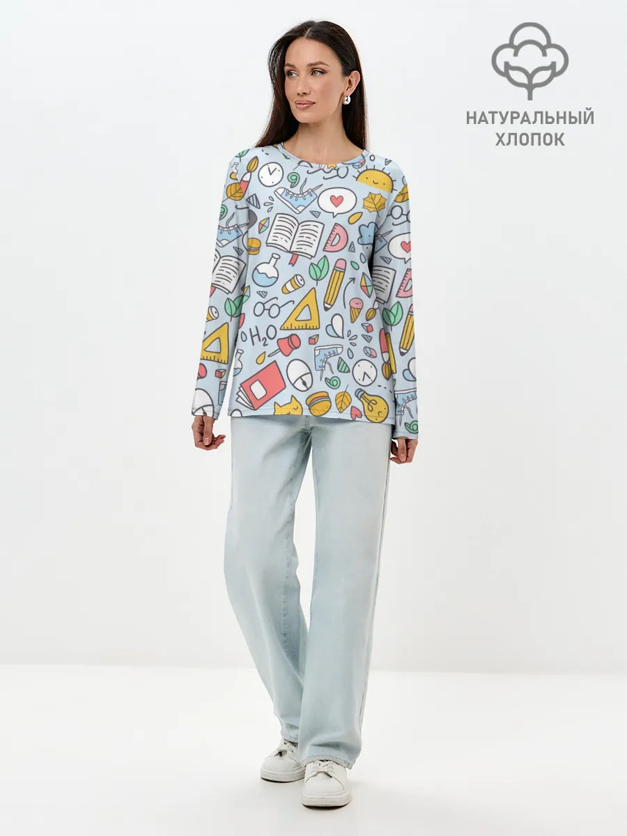 Лонгслив женский. Хлопок / Школьная