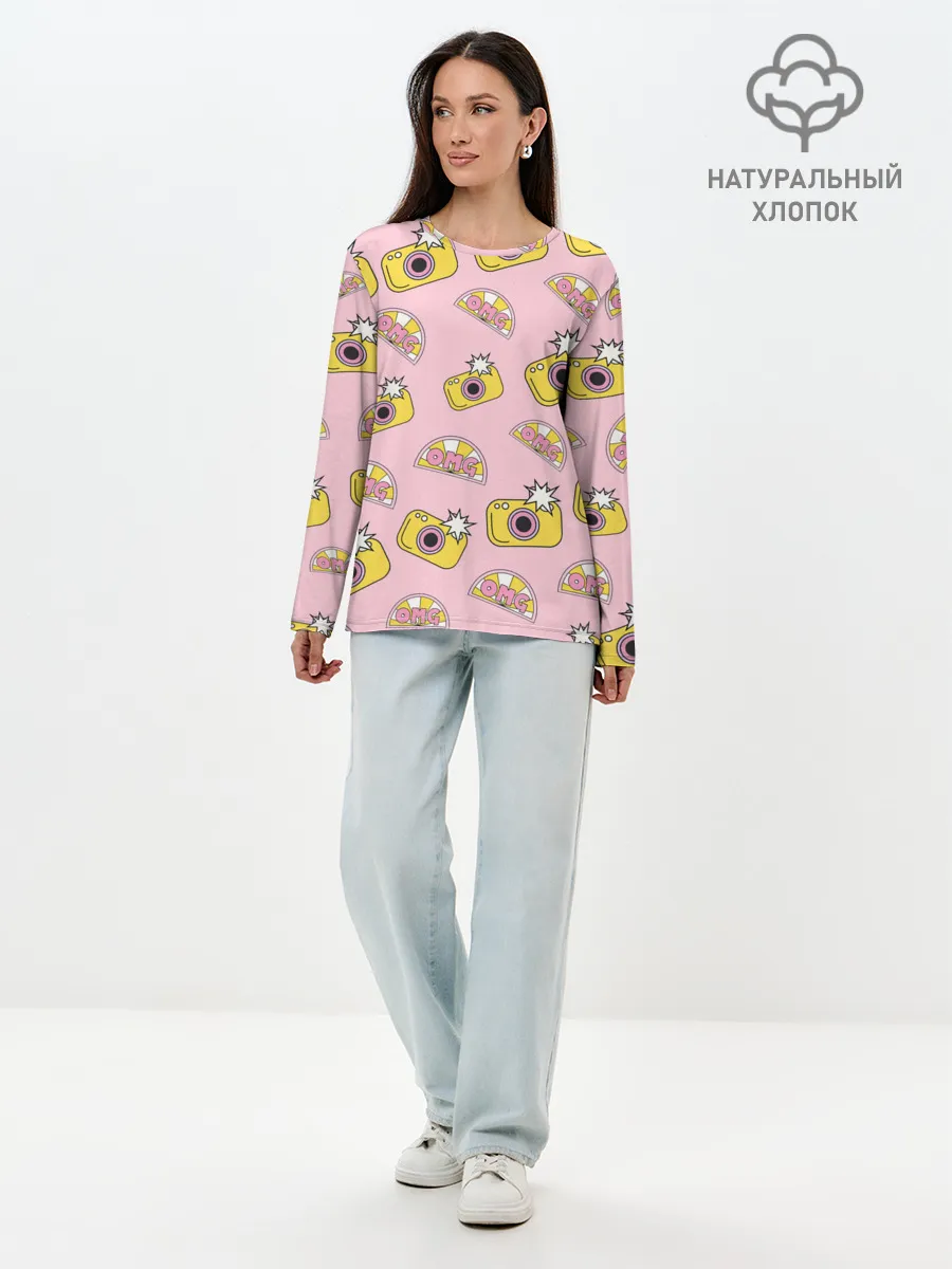 Лонгслив женский. Хлопок / Фотики | OMG