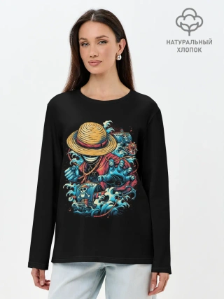Лонгслив женский. Хлопок / One Piece. Retro Style